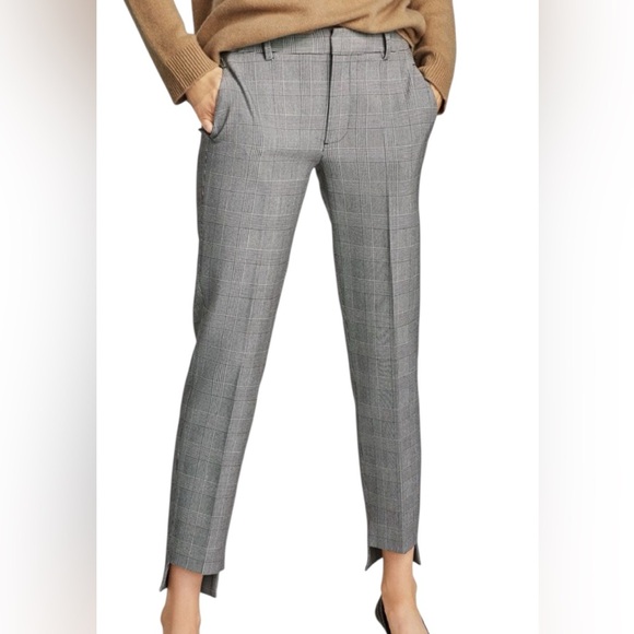 Zara Gray Checkered Ankle Pants - Picture 1 of 10